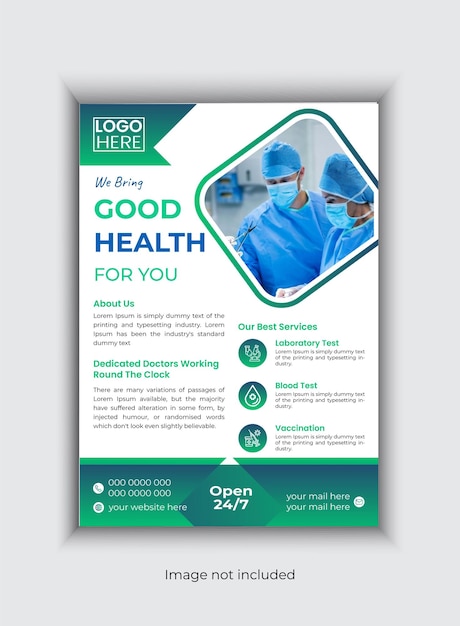 Vector vector medical healthcare flyer template design