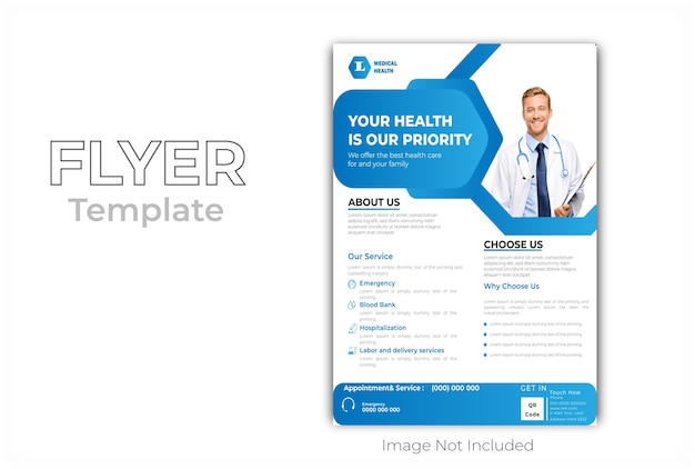 vector medical healthcare flyer template