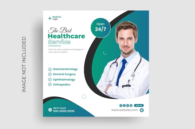 Vector medical and healthcare Social Media post template