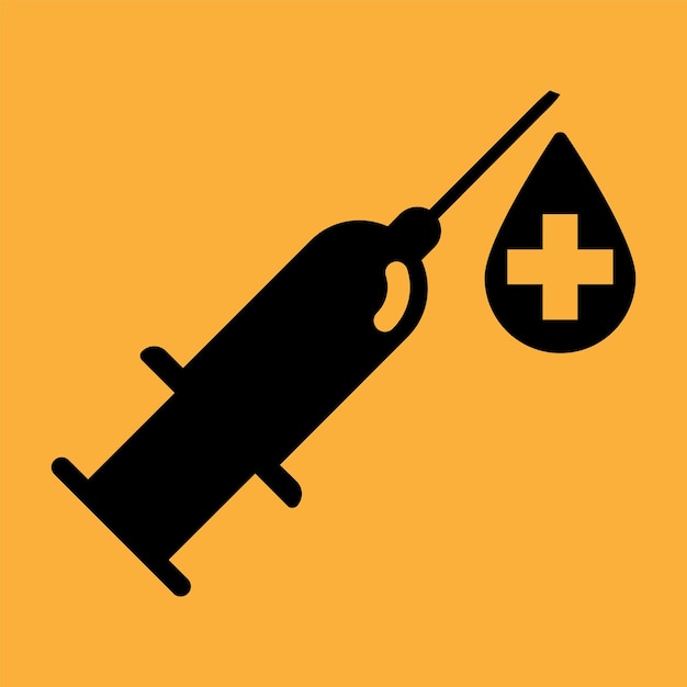 Vector medical icon pandemic vaccine and syringe antiviral vaccine corona