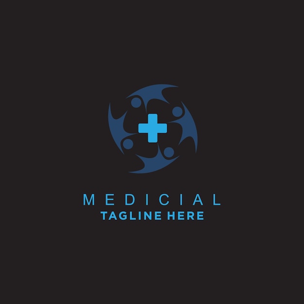 Vector medical location logo with creative element style premium vector