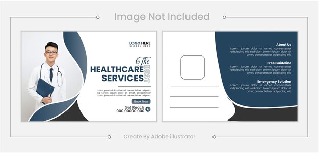 Vector vector medical post card banner design template