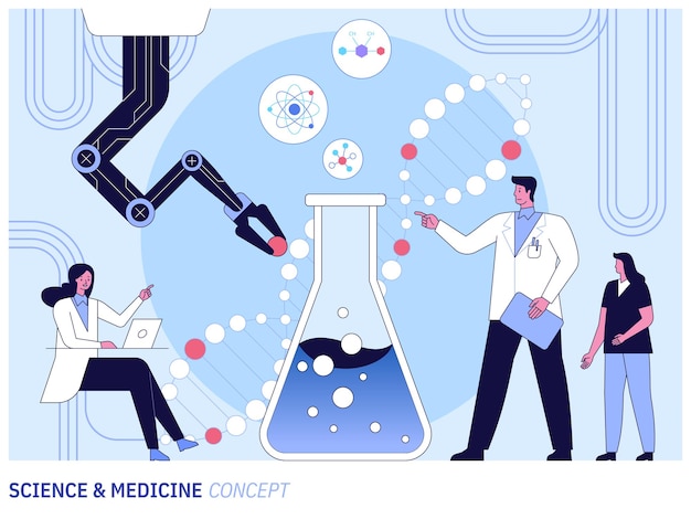 Vector medical research in science laboratory