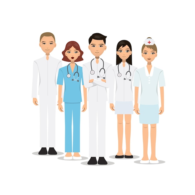 Vector of medical team wearing uniform