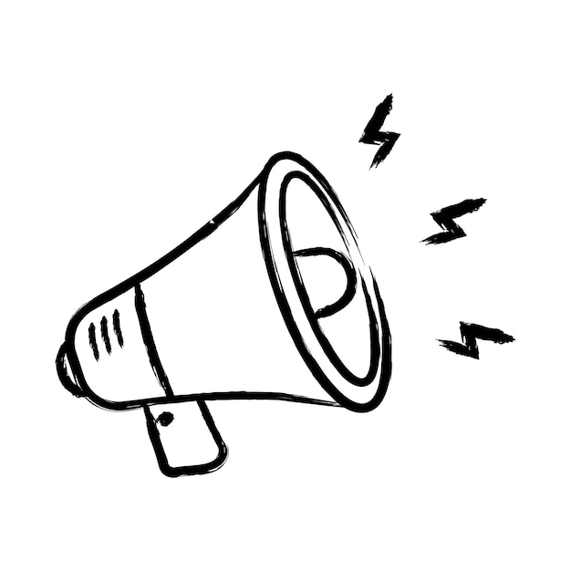 Vector of megaphone with handrawn style