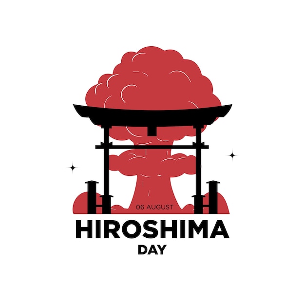 Vettore vettore nucleare commemorativo del giorno di hiroshima