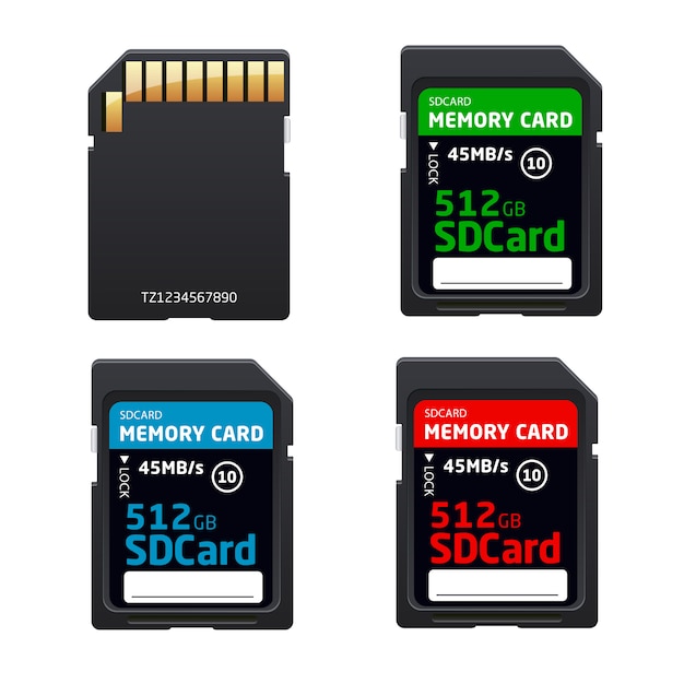 다양한 장치를위한 벡터 메모리 SD 카드
