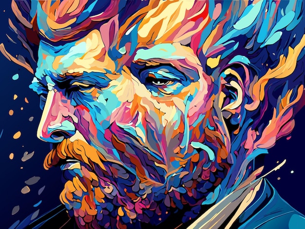 Vector menselijk portret met kleurencollage
