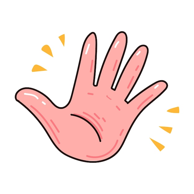 Vector menselijke hand de handpalm is als een zintuig orgaan deel van het lichaam het orgaan van de aanraking vector