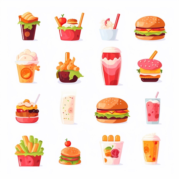 Vector menu illustratie voedsel vlees maaltijd restaurant populair set lunch icoon diner snack