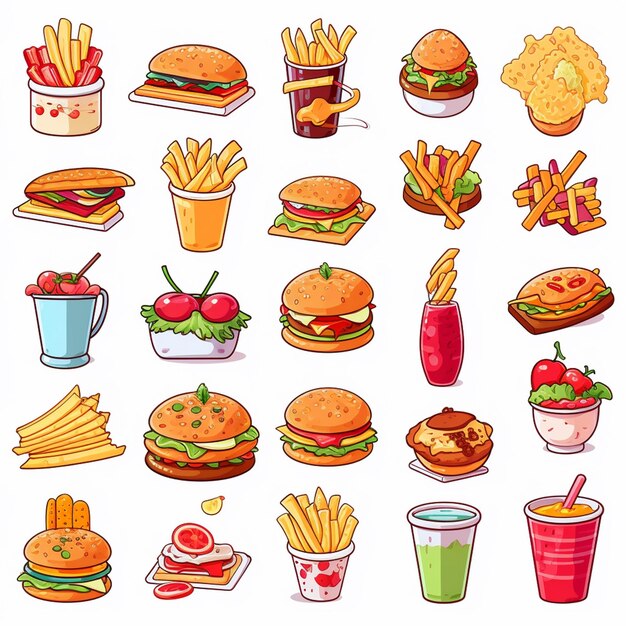 Vector vector menu illustratie voedsel vlees maaltijd restaurant populair set lunch icoon diner snack