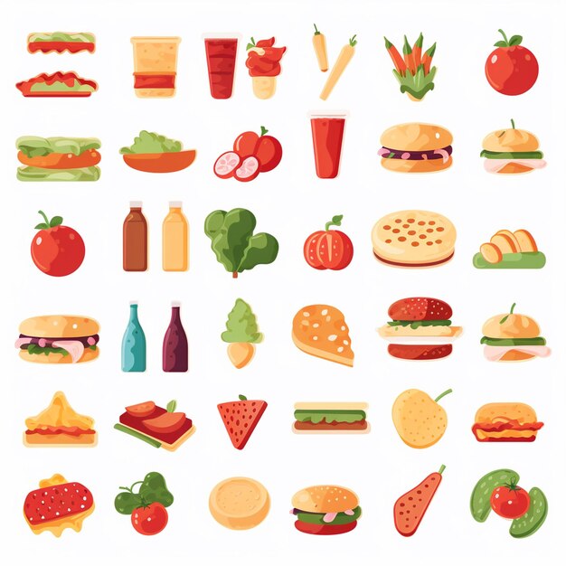 Vector menu illustratie voedsel vlees maaltijd restaurant populair set lunch icoon diner snack