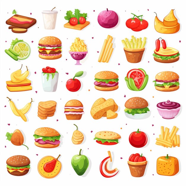 Vector vector menu illustratie voedsel vlees maaltijd restaurant populair set lunch icoon diner snack