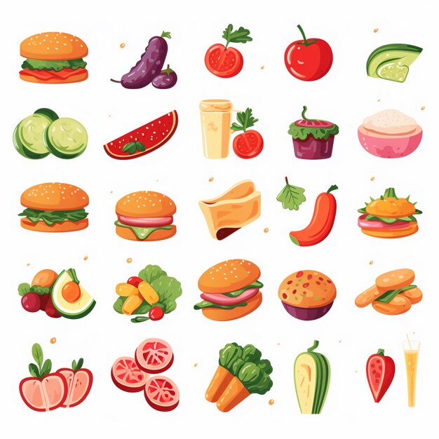 Vector vector menu illustratie voedsel vlees maaltijd restaurant populair set lunch icoon diner snack