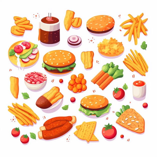 Vector menu illustratie voedsel vlees maaltijd restaurant populair set lunch icoon diner snack