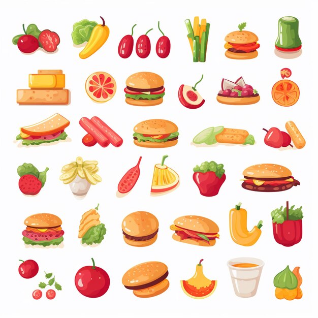 Vector vector menu illustratie voedsel vlees maaltijd restaurant populair set lunch icoon diner snack