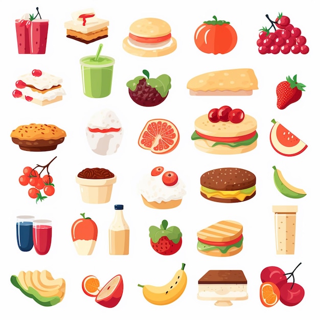 vector menu illustration food meat meal restaurant popular set lunch icon dinner snack