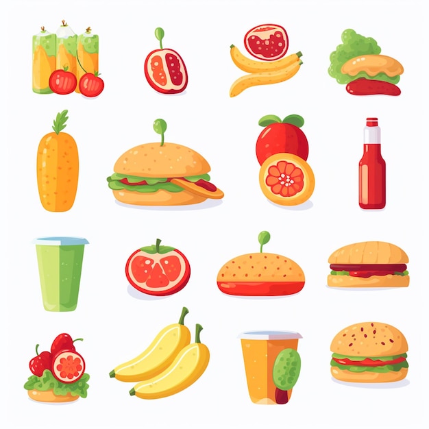 vector menu illustration food meat meal restaurant popular set lunch icon dinner snack