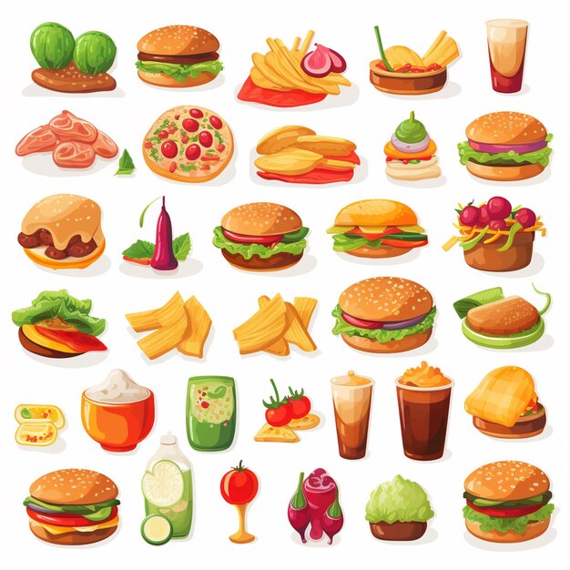 Vector vector menu illustration food meat meal restaurant popular set lunch icon dinner snack