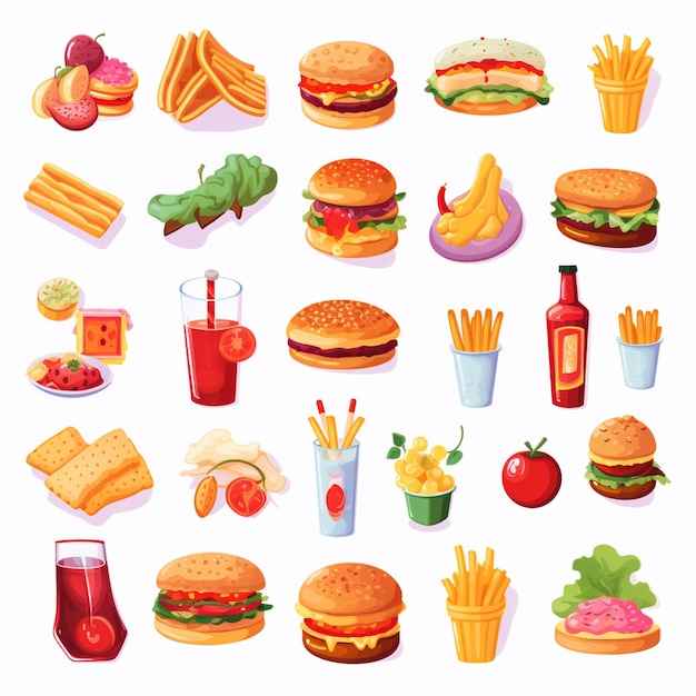 vector menu illustration food meat meal restaurant popular set lunch icon dinner snack