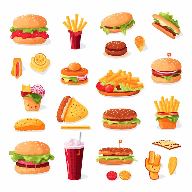 vector menu illustration food meat meal restaurant popular set lunch icon dinner snack