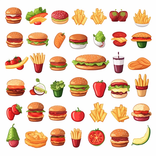 vector menu illustration food meat meal restaurant popular set lunch icon dinner snack