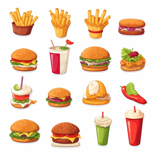 vector menu illustration food meat meal restaurant popular set lunch icon dinner snack