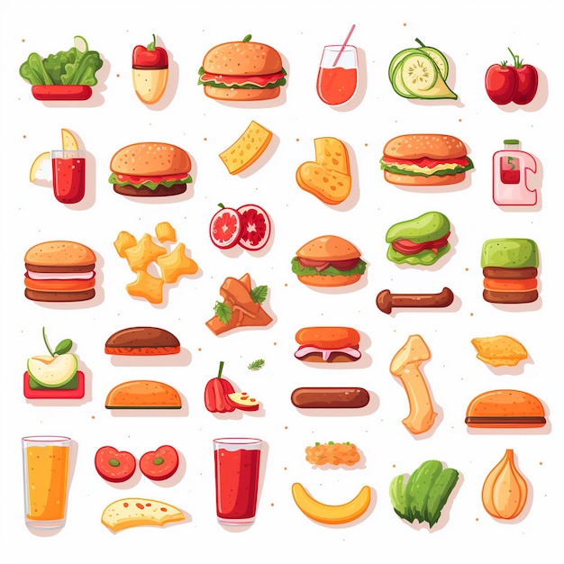 vector menu illustration food meat meal restaurant popular set lunch icon dinner snack