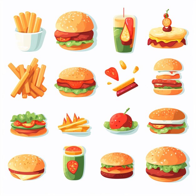 Vector vector menu illustration food meat meal restaurant popular set lunch icon dinner snack