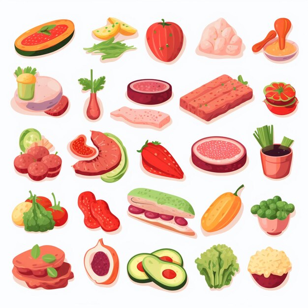 vector menu illustration food meat meal restaurant popular set lunch icon dinner snack