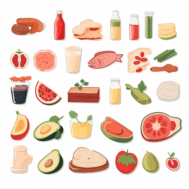 vector menu illustration food meat meal restaurant popular set lunch icon dinner snack