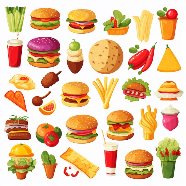 Vector vector menu illustration food meat meal restaurant popular set lunch icon dinner snack