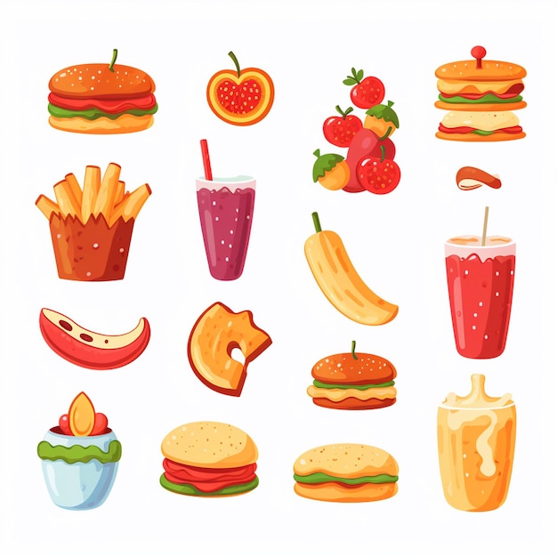 Vector vector menu illustration food meat meal restaurant popular set lunch icon dinner snack