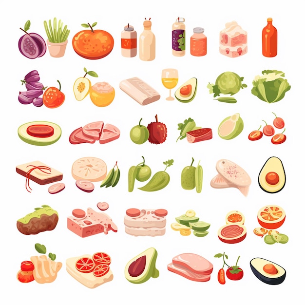 vector menu illustration food meat meal restaurant popular set lunch icon dinner snack