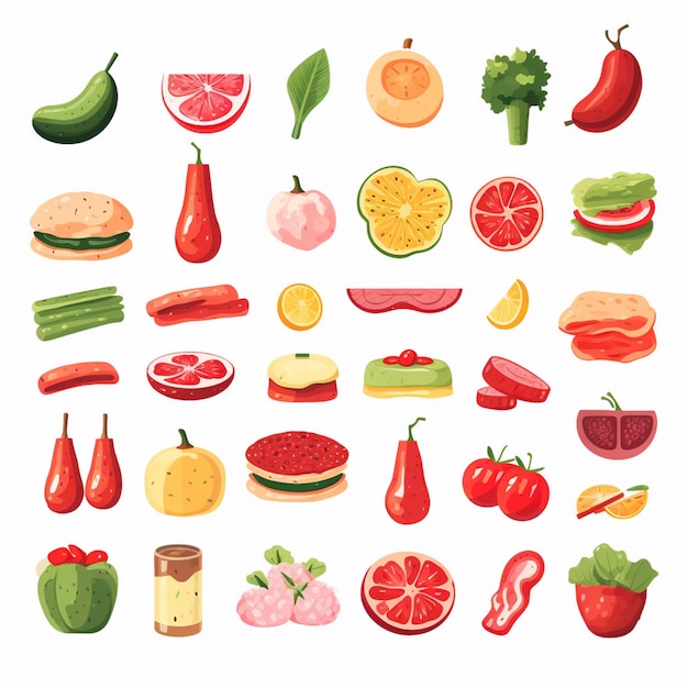 vector menu illustration food meat meal restaurant popular set lunch icon dinner snack