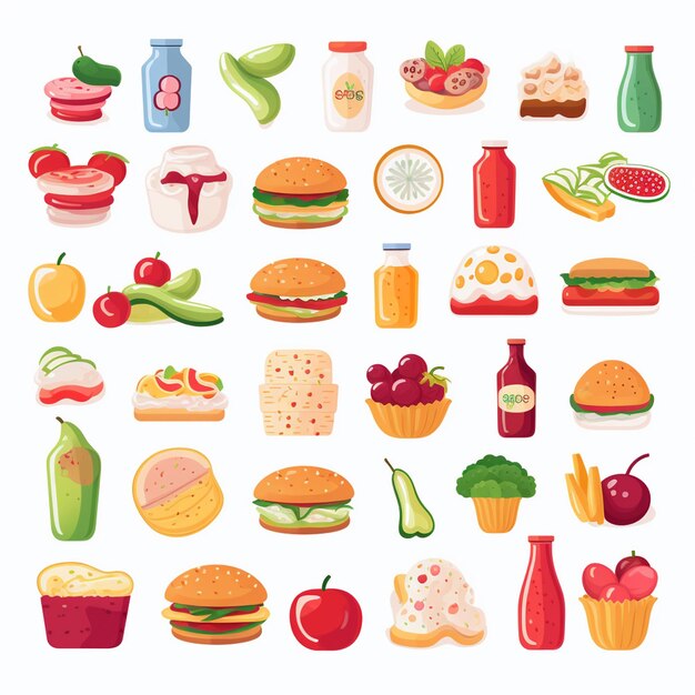 vector menu illustration food meat meal restaurant popular set lunch icon dinner snack