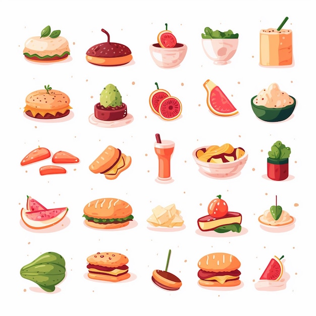 Vector menu illustration food meat meal restaurant popular set lunch icon dinner snack