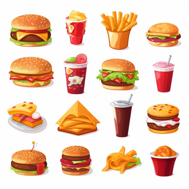 Vector vector menu illustration food meat meal restaurant popular set lunch icon dinner snack