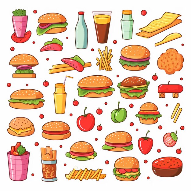 Vector vector menu illustration food meat meal restaurant popular set lunch icon dinner snack