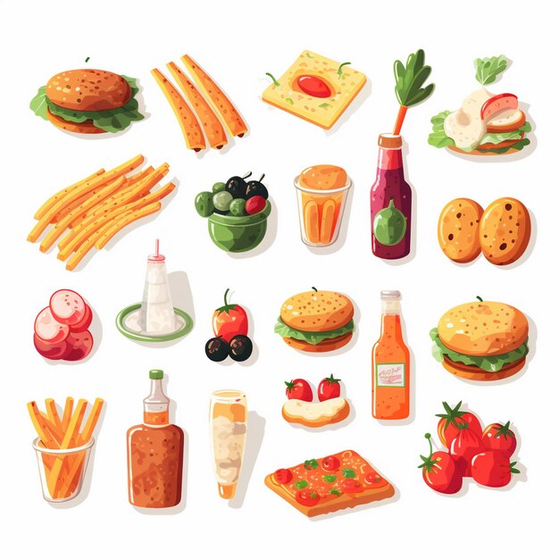 Vector vector menu illustration food meat meal restaurant popular set lunch icon dinner snack