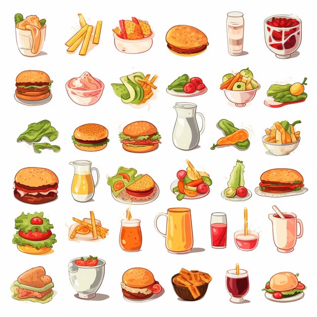 Vector vector menu illustration food meat meal restaurant popular set lunch icon dinner snack