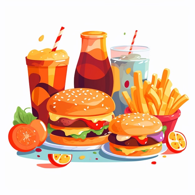 Vector vector menu illustration food meat meal restaurant popular set lunch icon dinner snack