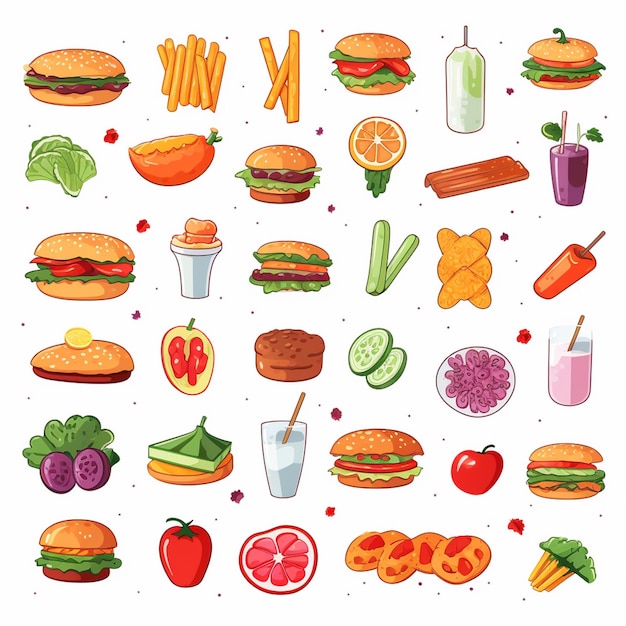 Vector vector menu illustration food meat meal restaurant popular set lunch icon dinner snack