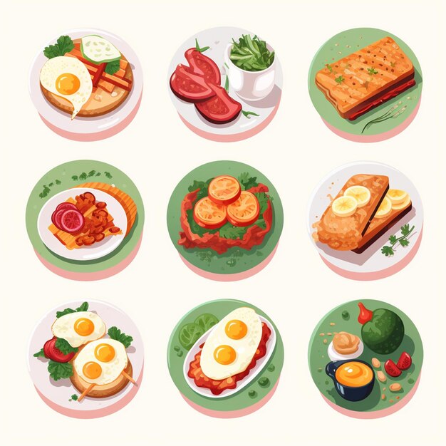 vector menu illustration food meat meal restaurant popular set lunch icon dinner snack