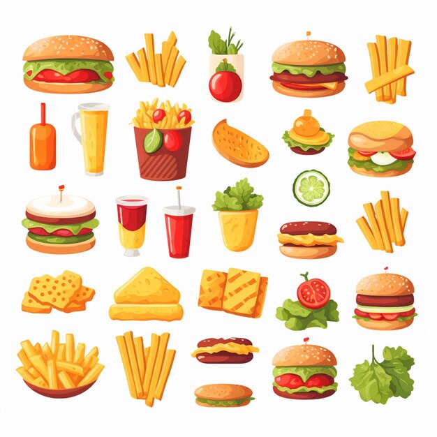 vector menu illustration food meat meal restaurant popular set lunch icon dinner snack