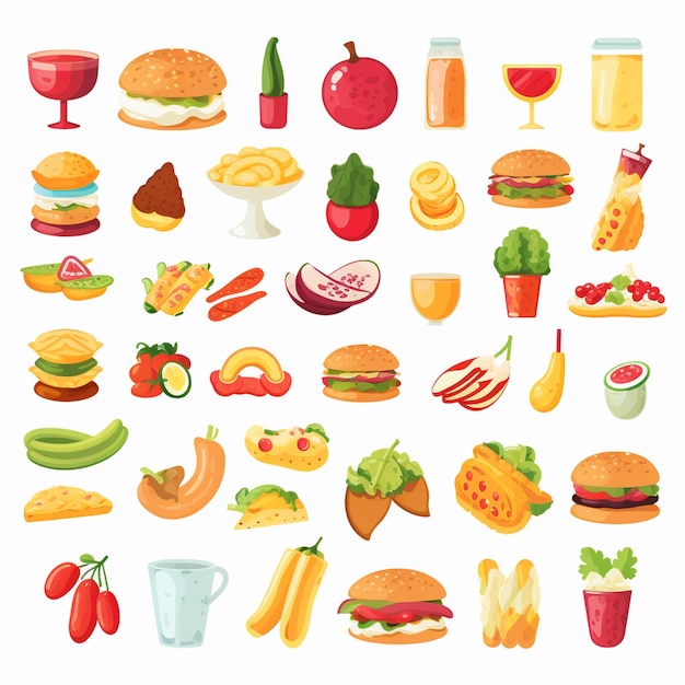 Vector vector menu illustration food meat meal restaurant popular set lunch icon dinner snack