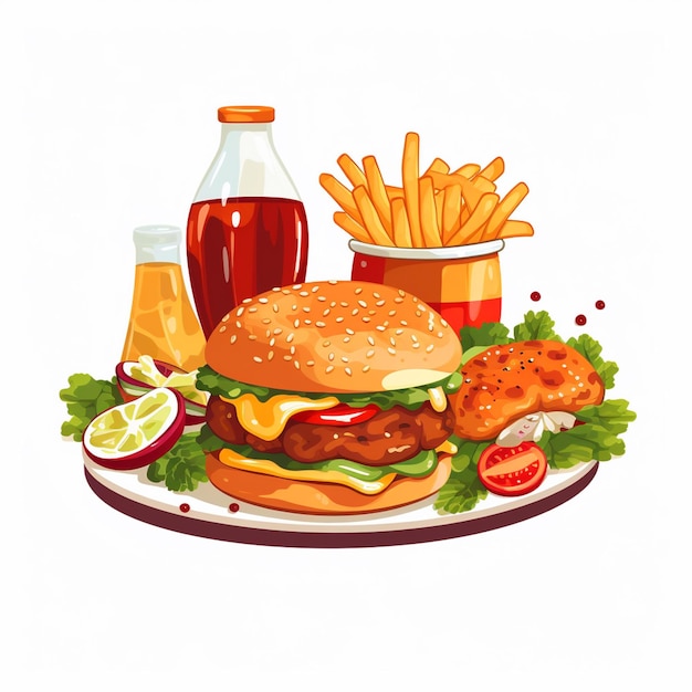 Vector vector menu illustration food meat meal restaurant popular set lunch icon dinner snack