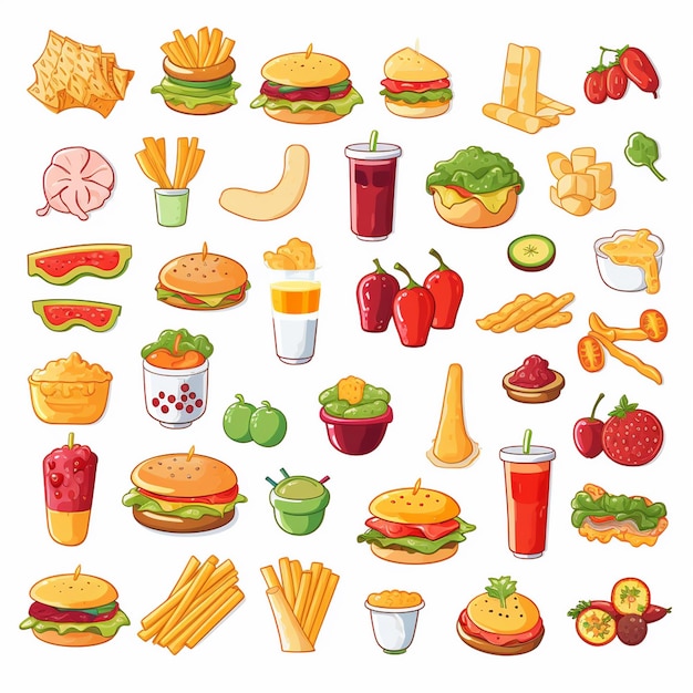 Vector vector menu illustration food meat meal restaurant popular set lunch icon dinner snack