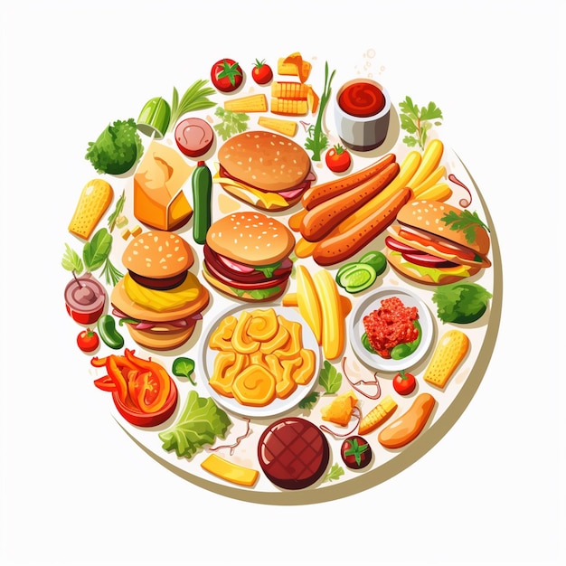 Vector vector menu illustration food meat meal restaurant popular set lunch icon dinner snack