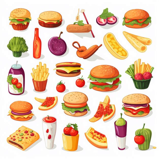 Vector vector menu illustration food meat meal restaurant popular set lunch icon dinner snack